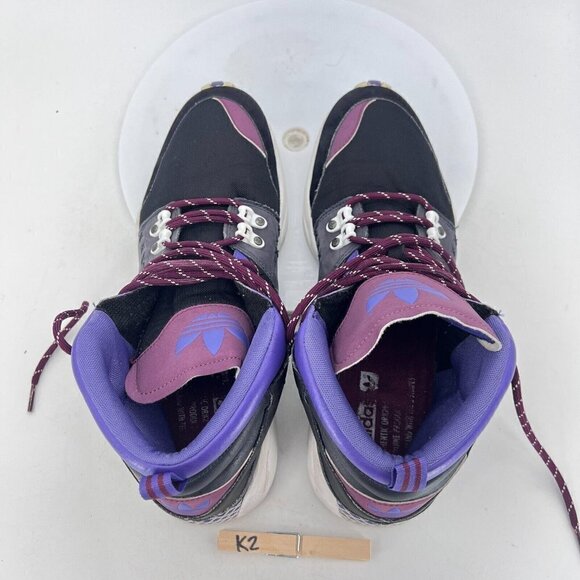 Adidas Fortitude Mid Men Size 11.5 G09439 Black Phantom Gray Nobcri Purple Shoes - Picture 12 of 14